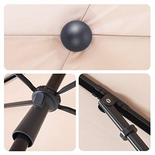 Helloshop26 - Parasol de balcon rectangulaire 2 x 1 25 m protection upf 50 ombrelle toile avec revêtement sac de transport terrasse jardin sans socle taupe - Imagen 2