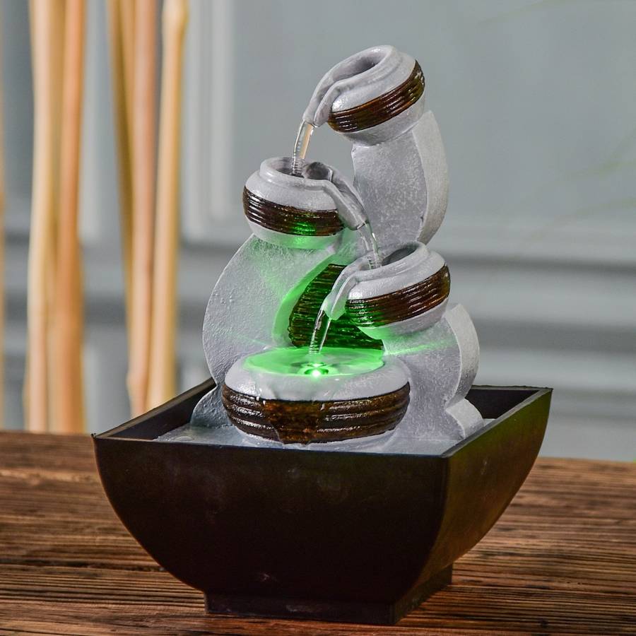 Zen Light - Fontaine d'Intérieur Cascade Kara - Déco Salon, Chambre, Bureau, Cadeaux Petit Prix - Faible Encombrement - H18cm – Zen'Light - Image 8