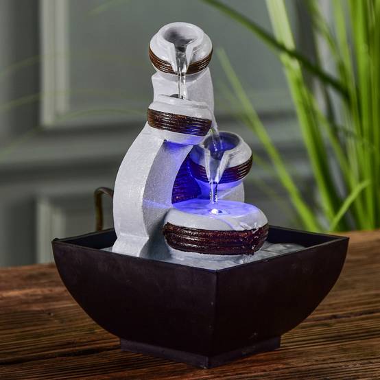 Zen Light - Fontaine d'Intérieur Cascade Kara - Déco Salon, Chambre, Bureau, Cadeaux Petit Prix - Faible Encombrement - H18cm – Zen'Light - Image 7