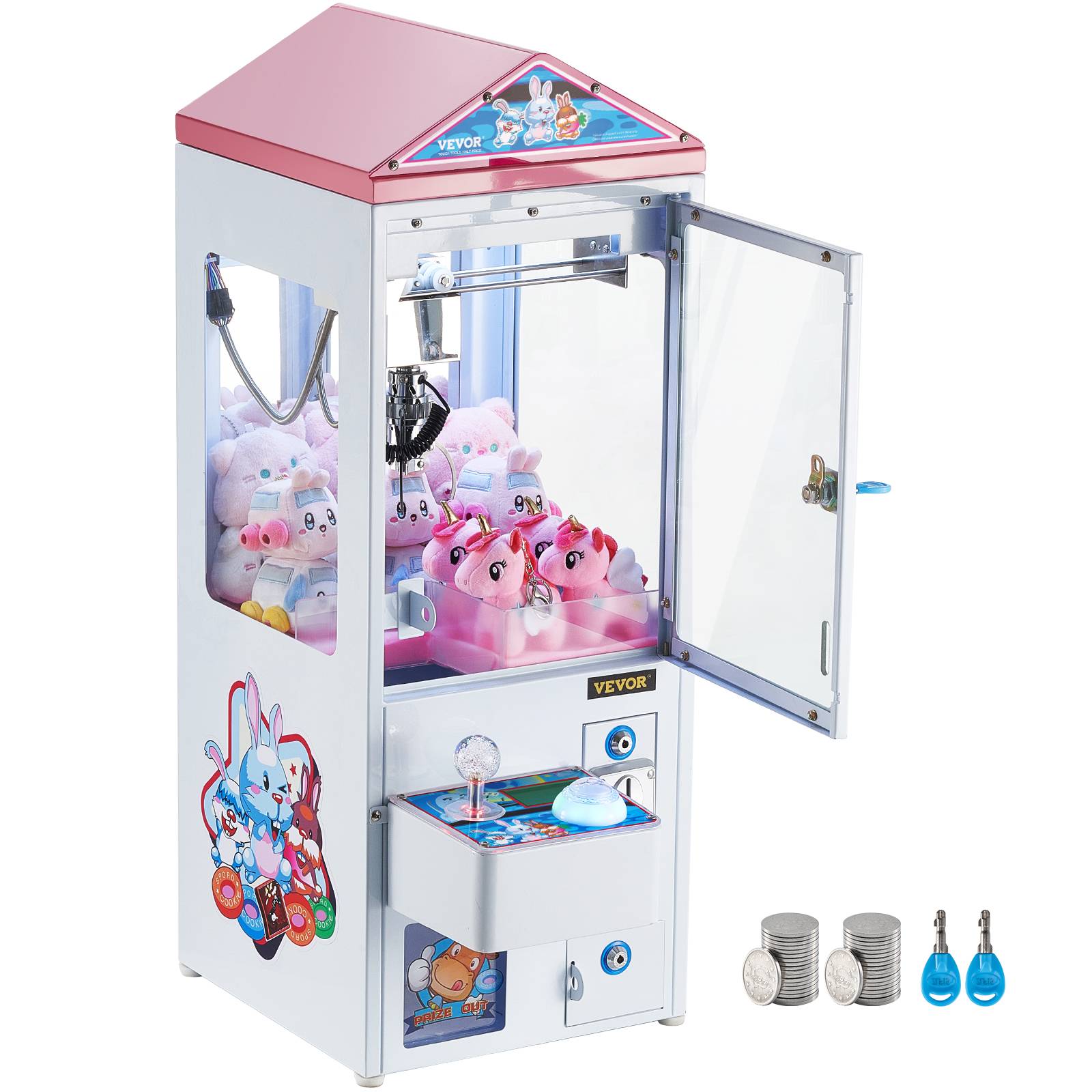 Vevor - Machine à griffes VEVOR, arcade commerciale, griffe acier réglable 0–130 mm, lumières et son, 50 pièces incluses, idéal pour enfants et fêtes. - Image 1