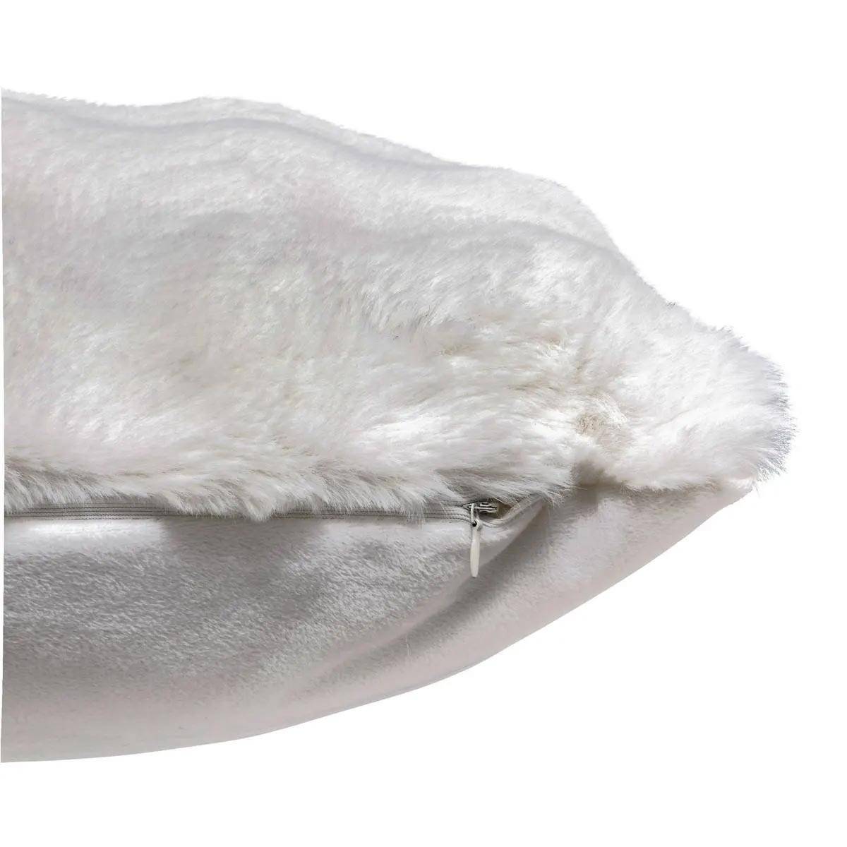 Coussin Imitation Fourrure 3D "Zephy" 45x45cm Blanc - Image 2