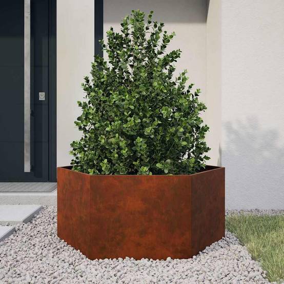 Jardinière | Pot de fleurs | Cache-pot | Bac à fleurs Rouillé 90x90x45 cm Acier corten - Image 2