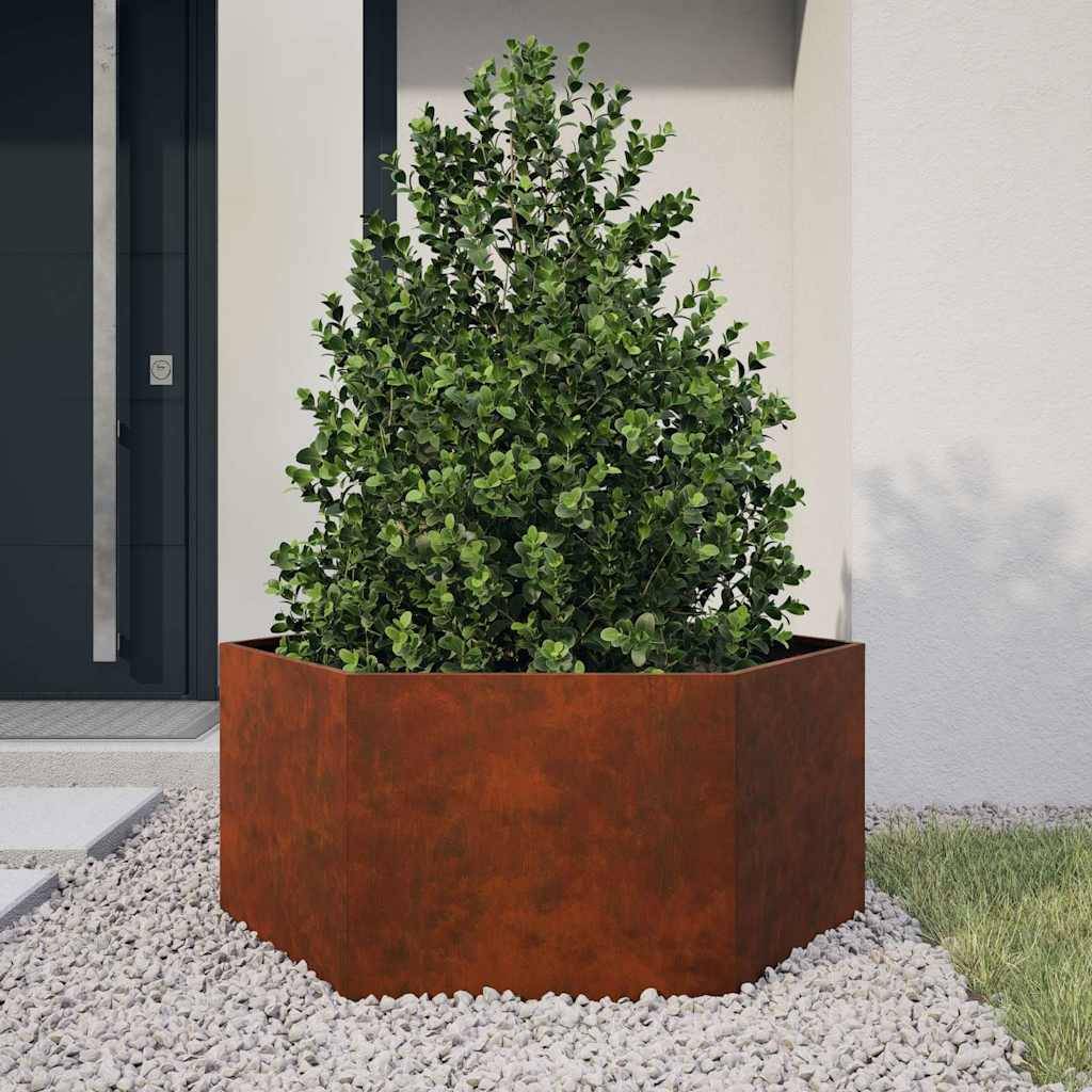 Jardinière | Pot de fleurs | Cache-pot | Bac à fleurs Rouillé 90x90x45 cm Acier corten - Image 2