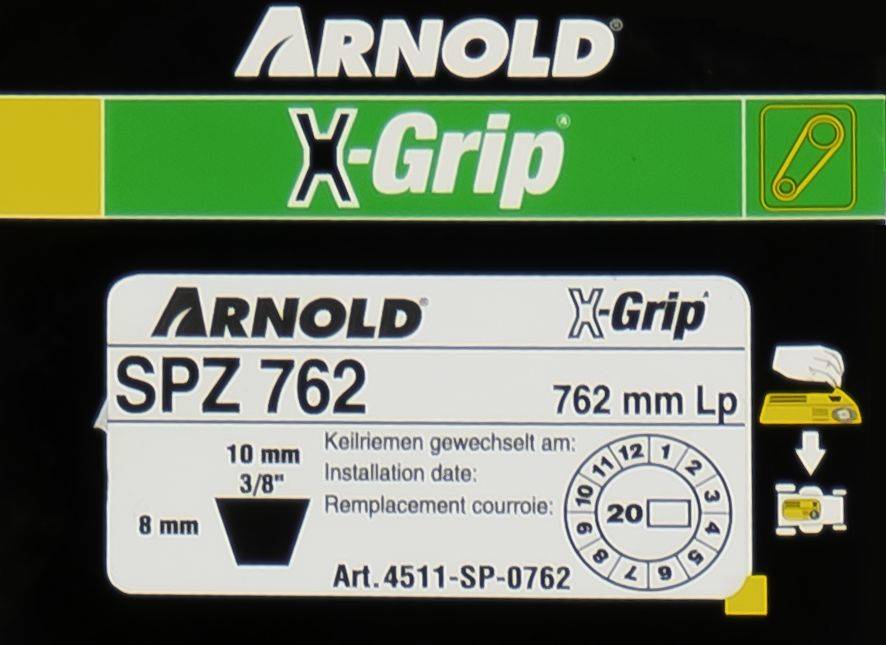 Arnold - Courroie trapézoïdale X-Grip V de type SPZ 762 Arnold - Imagen 2