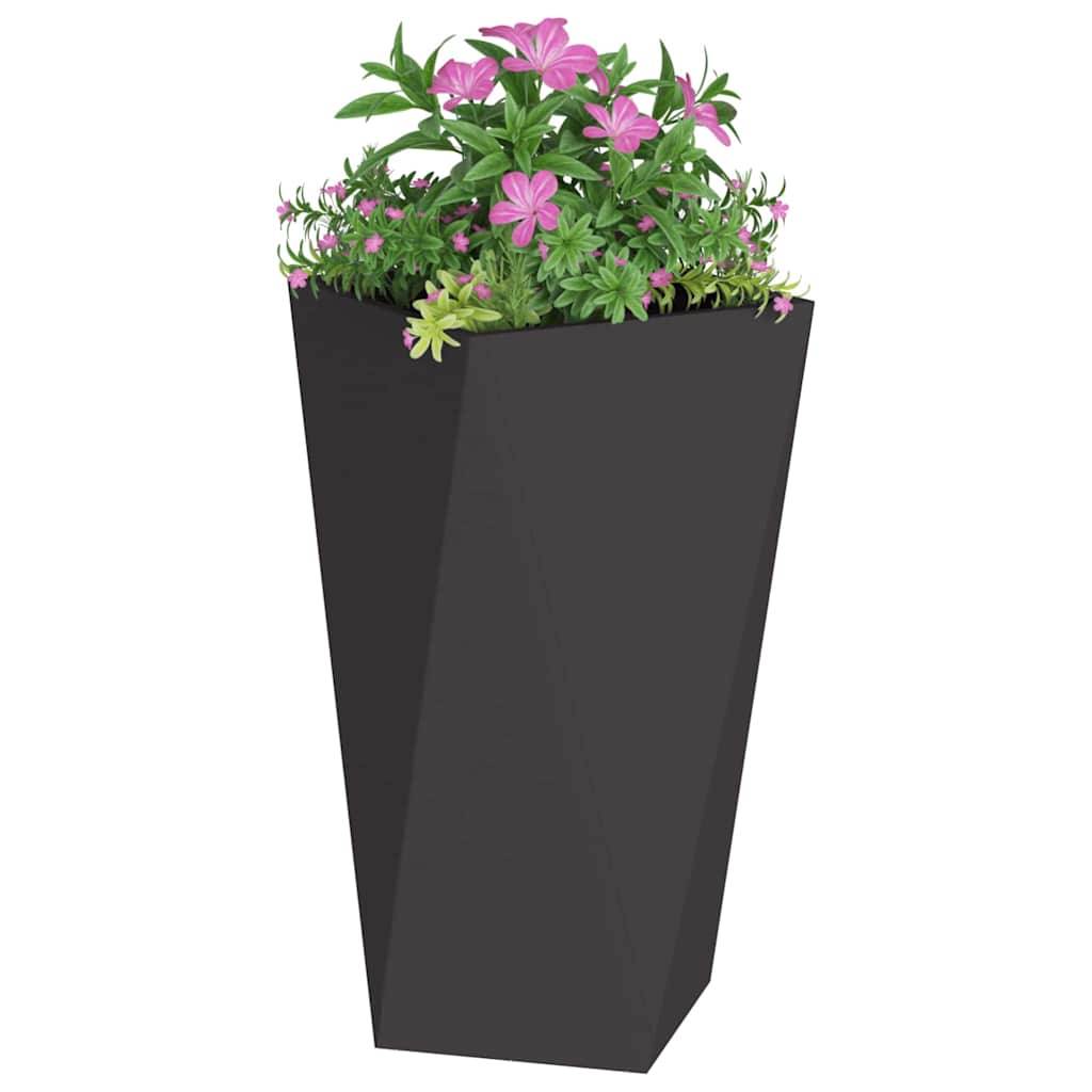 Jardinière | Pot de fleurs | Cache-pot | Bac à fleurs Noir 40 x 40 x 75 cm Acier - Image 3