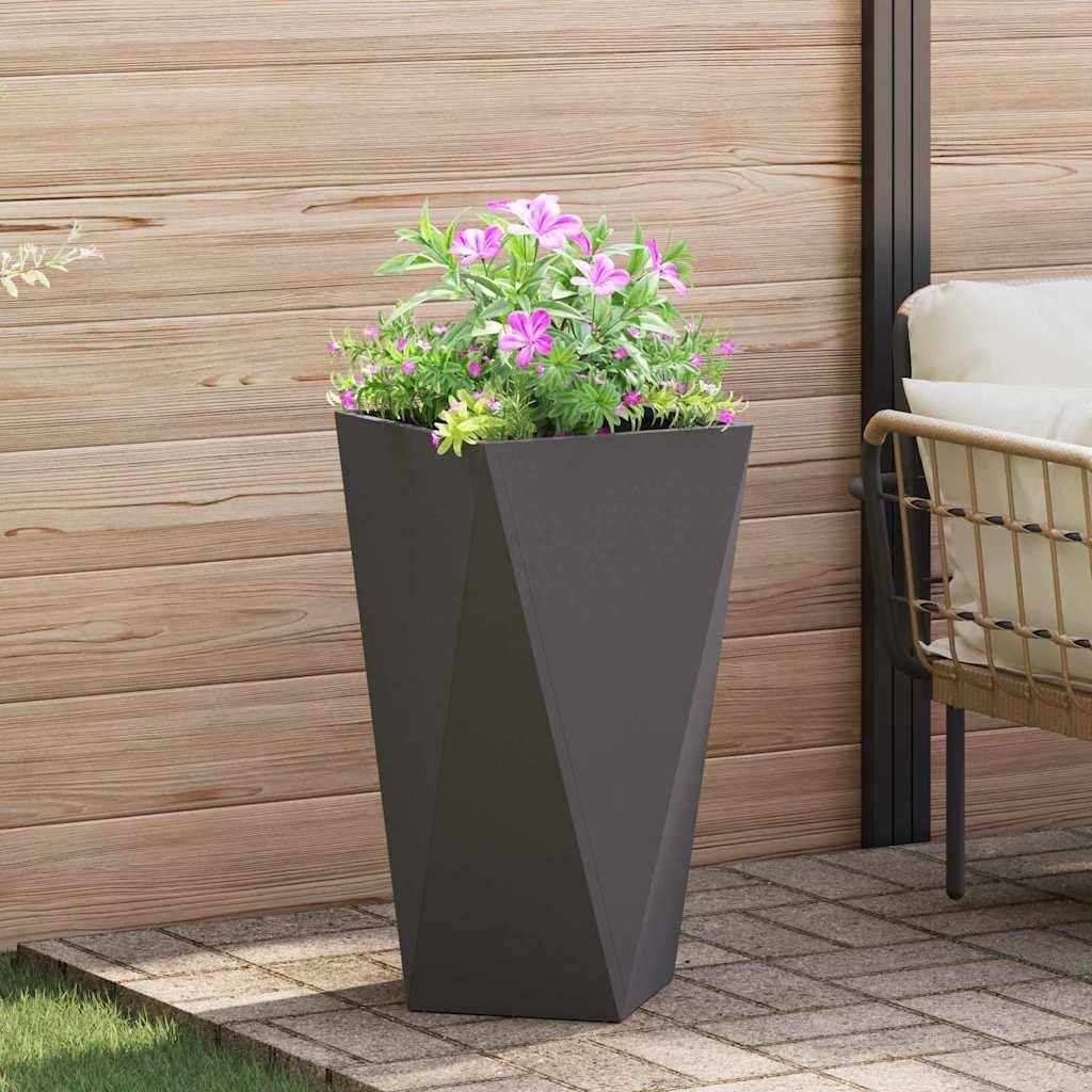 Jardinière | Pot de fleurs | Cache-pot | Bac à fleurs Noir 40 x 40 x 75 cm Acier - Image 2