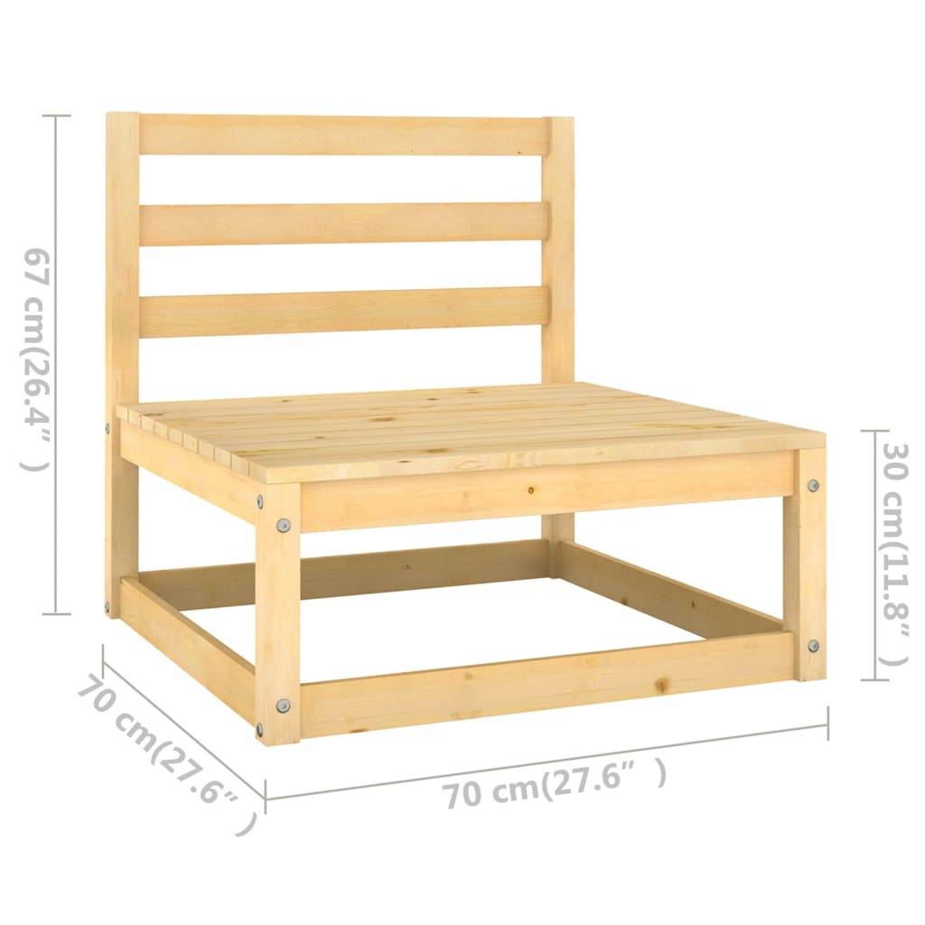 Helloshop26 - Salon de jardin meuble d'extérieur ensemble de mobilier 7 pièces avec coussins bois de pin massif - Imagen 7