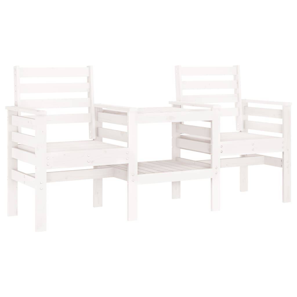 Maison Chic - Banc de jardin - Banc d'extérieur - Banquette avec table 2 places blanc bois massif de pin-JU13925 - Imagen 1