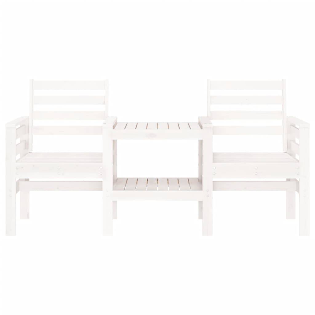 Maison Chic - Banc de jardin - Banc d'extérieur - Banquette avec table 2 places blanc bois massif de pin-JU13925 - Imagen 3