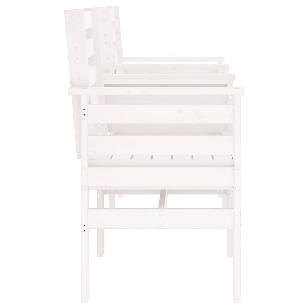 Maison Chic - Banc de jardin - Banc d'extérieur - Banquette avec table 2 places blanc bois massif de pin-JU13925 - Imagen 4