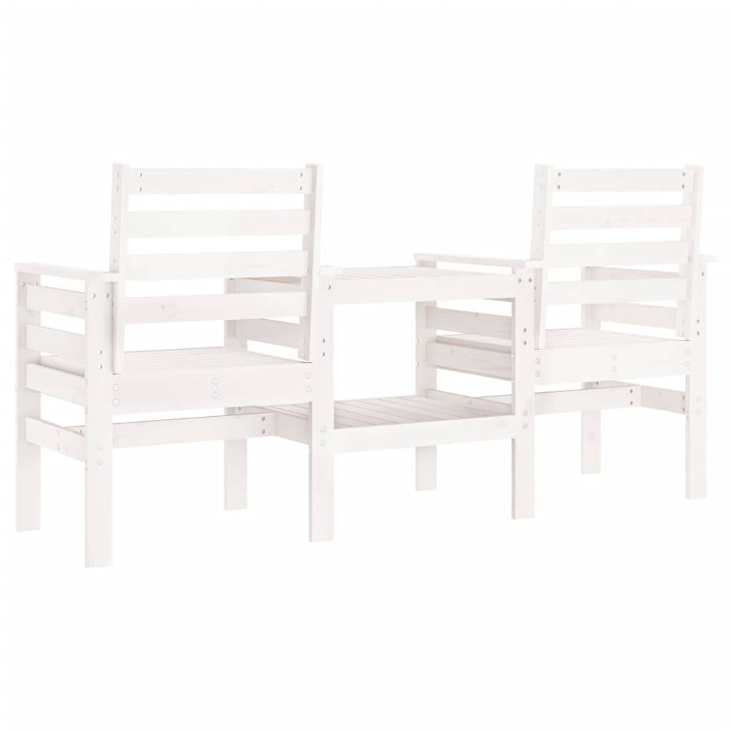 Maison Chic - Banc de jardin - Banc d'extérieur - Banquette avec table 2 places blanc bois massif de pin-JU13925 - Imagen 5