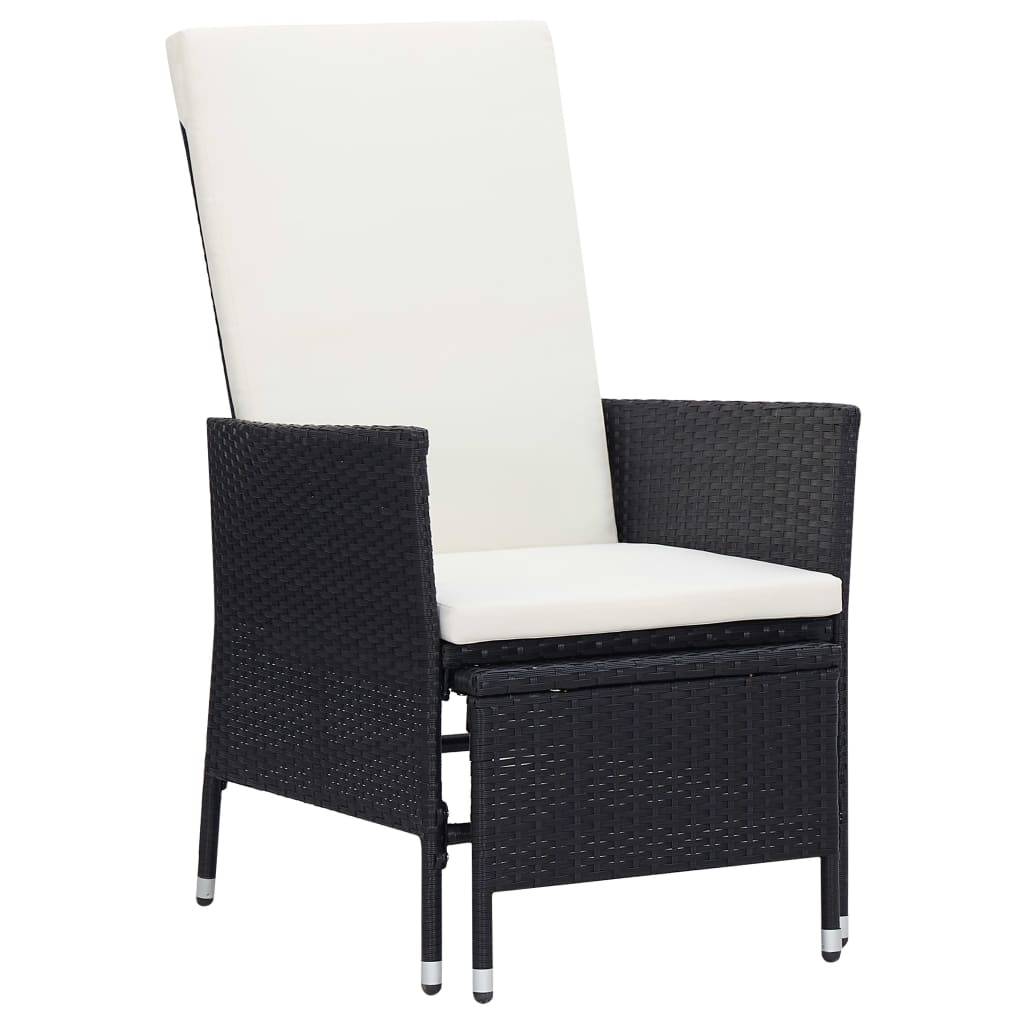 Helloshop26 - Salon de jardin meuble d'extérieur ensemble de mobilier 2 pièces avec coussins résine tressée noir - Imagen 2