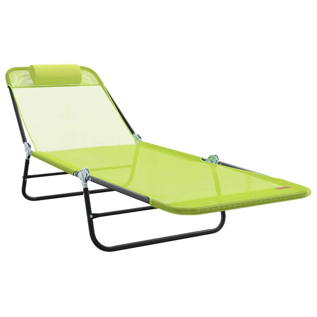 Maison Chic - Chaise longue | Transat | Bain de soleil pliante Vert 182 x 55 x 85,5 cm Textilène - Image 1