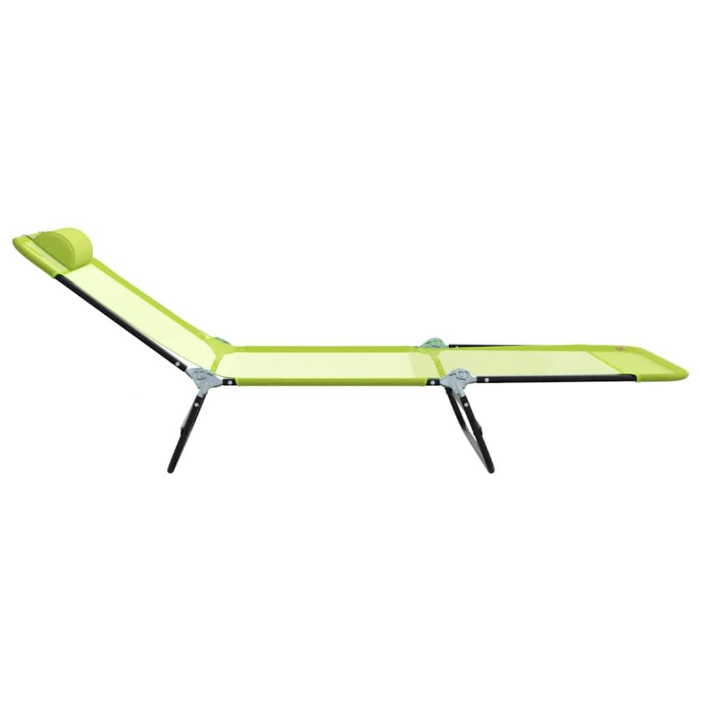 Maison Chic - Chaise longue | Transat | Bain de soleil pliante Vert 182 x 55 x 85,5 cm Textilène - Image 5