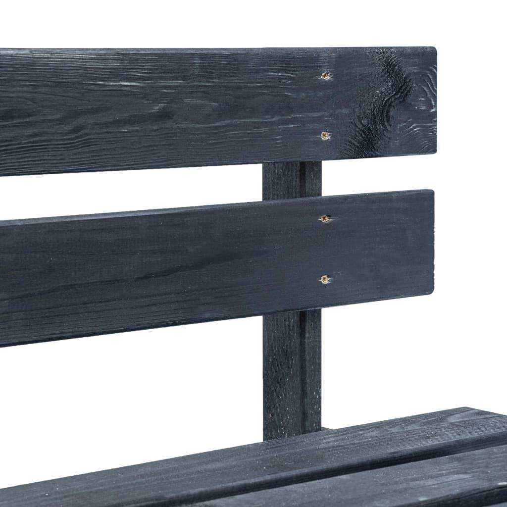 Vidaxl - Banc palette de jardin Bois Noir vidaXL 45762 - Imagen 4