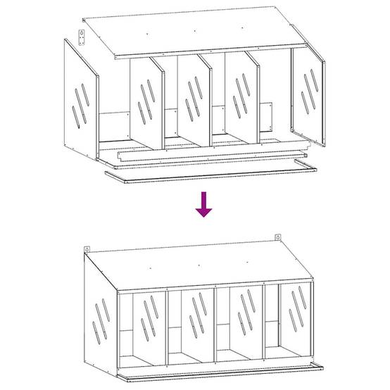 Pondoir à Poules 4 Compartiments en Métal Nichoir de Ponte pour Poulailler – ComfortXL Outdoor Living - Image 8