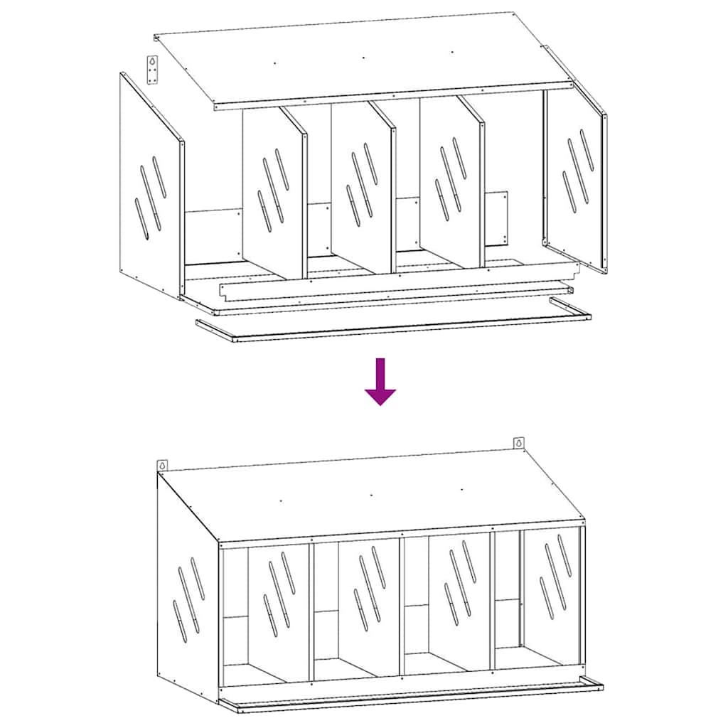 Pondoir à Poules 4 Compartiments en Métal Nichoir de Ponte pour Poulailler – ComfortXL Outdoor Living - Image 8