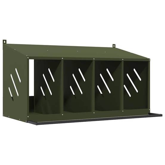 Pondoir à Poules 4 Compartiments en Métal Nichoir de Ponte pour Poulailler – ComfortXL Outdoor Living - Image 2