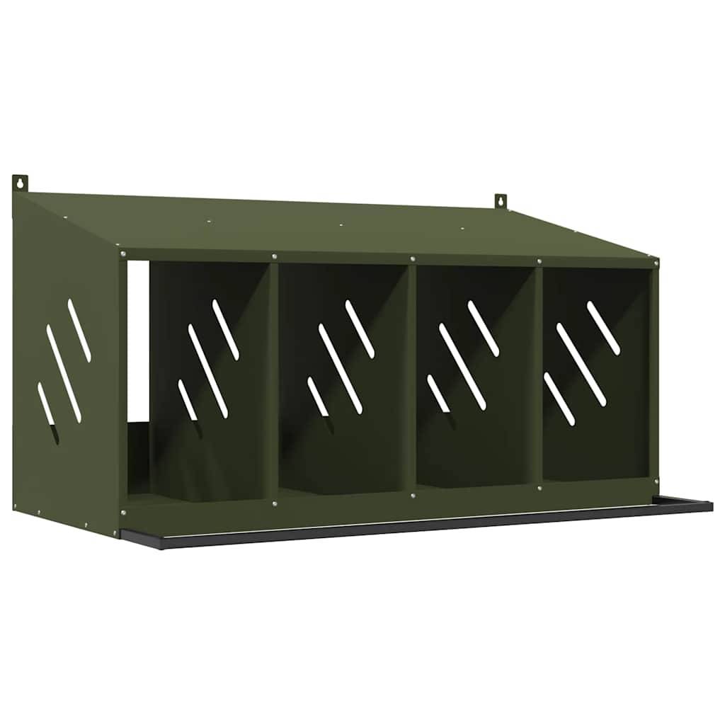 Pondoir à Poules 4 Compartiments en Métal Nichoir de Ponte pour Poulailler – ComfortXL Outdoor Living - Image 2