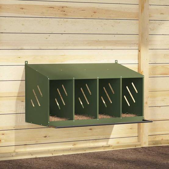 Pondoir à Poules 4 Compartiments en Métal Nichoir de Ponte pour Poulailler – ComfortXL Outdoor Living - Image 1