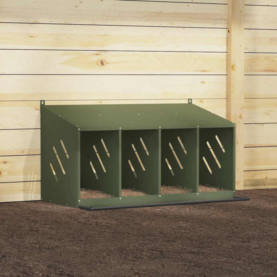 Pondoir à Poules 4 Compartiments en Métal Nichoir de Ponte pour Poulailler – ComfortXL Outdoor Living - Image 4