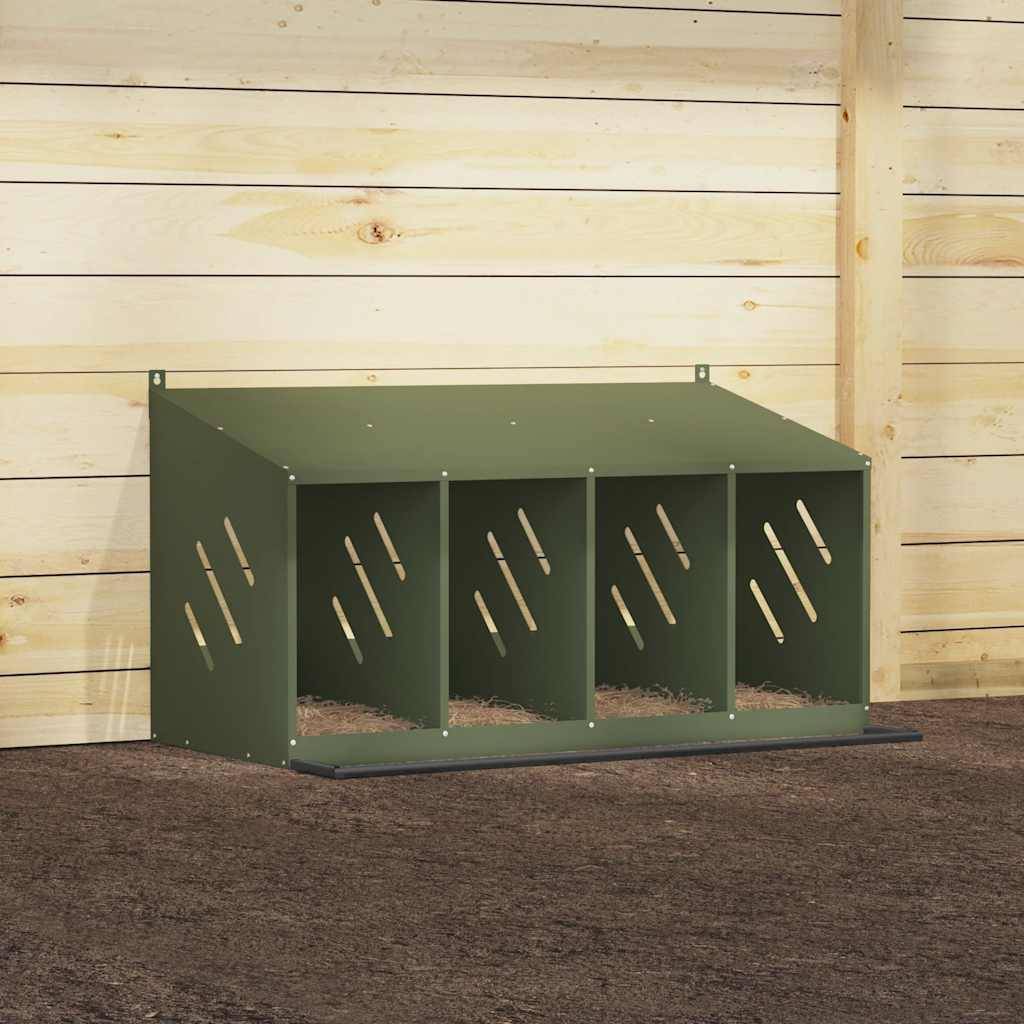 Pondoir à Poules 4 Compartiments en Métal Nichoir de Ponte pour Poulailler – ComfortXL Outdoor Living - Image 4