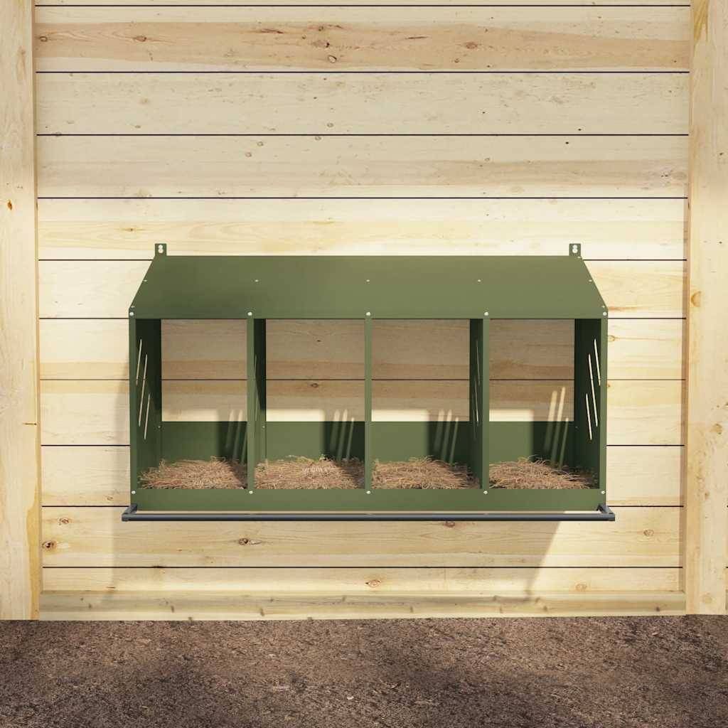 Pondoir à Poules 4 Compartiments en Métal Nichoir de Ponte pour Poulailler – ComfortXL Outdoor Living - Image 3