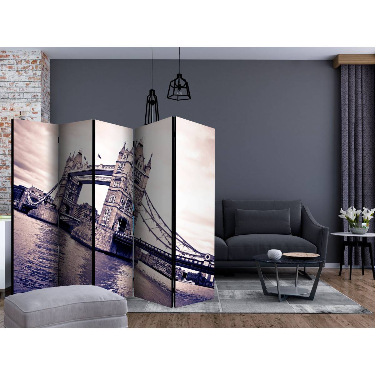 Paravent 5 Volets "Tower Bridge" 172x225cm - Imagen 2