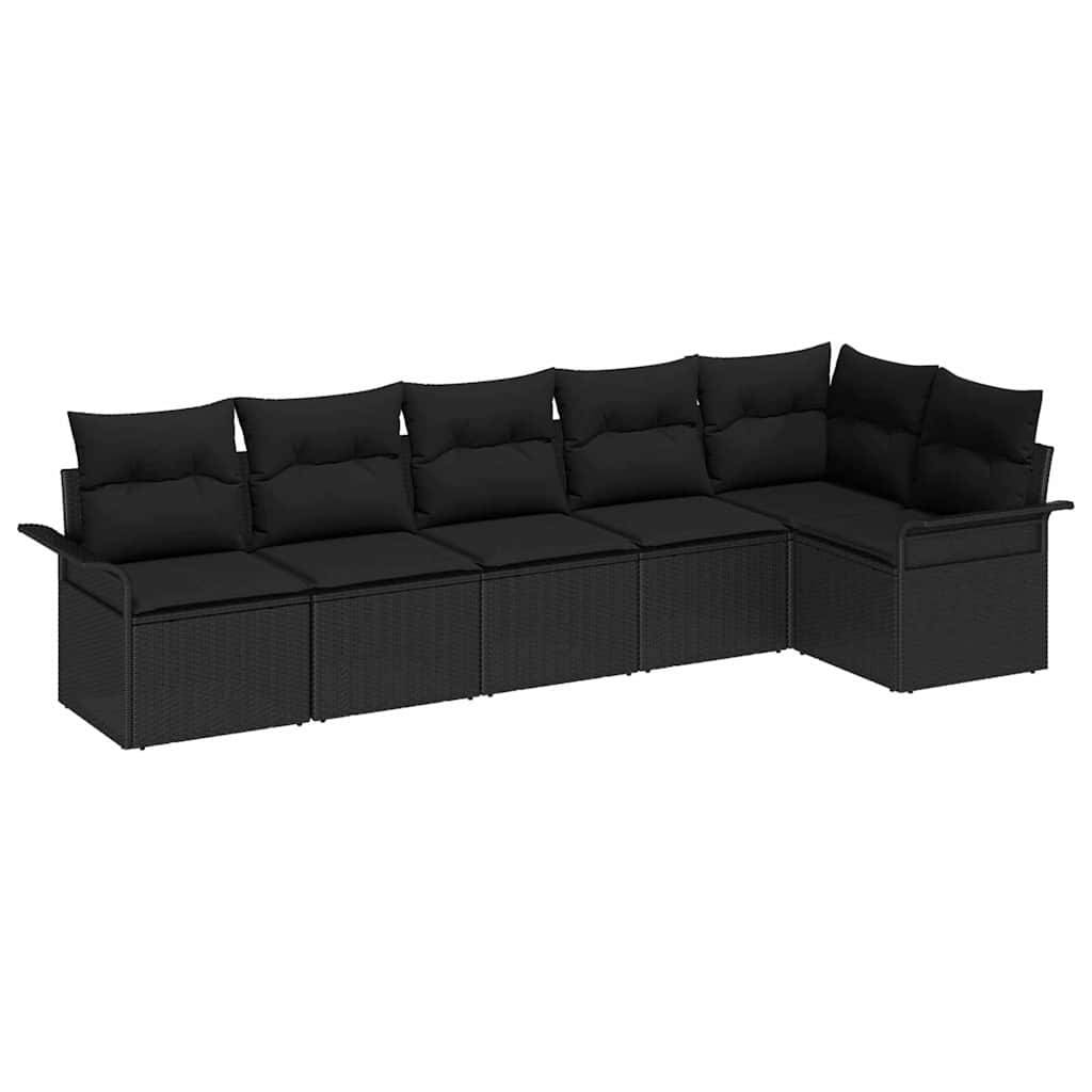 ComfortXL - Salon de jardin 6 places en poly rotin avec rangement intégré et coussins Noir – ComfortXL Outdoor Living - Image 2