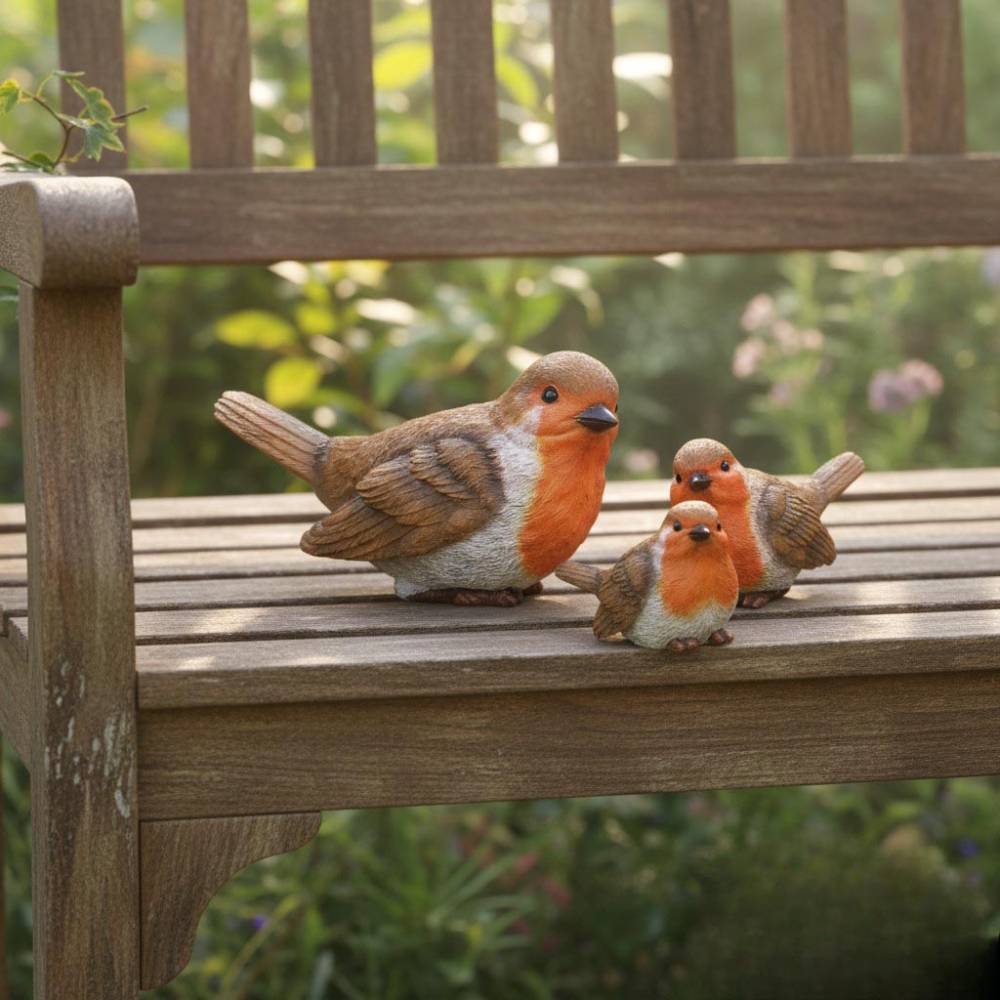 Farmwood Animals - Oiseau rouge-gorge en résine 20 x 10 x 12 cm - Imagen 2