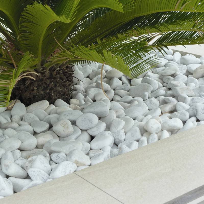 Galet blanc marbre carrare 30/60 mm - Sac 25 kg - Blanc  - Jardinex - Imagen 2