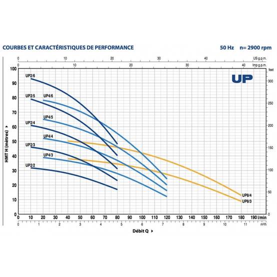 Pompe immergée Pedrollo UP24 0,75 kW jusqu'à 4,8 m3/h triphasé 380V - Image 2