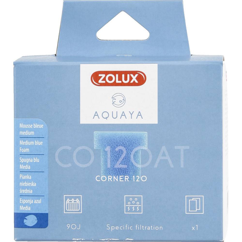 Zolux - Filtre pour pompe corner 120, filtre CO 120 AT mousse bleue medium x1. pour aquarium. - Imagen 1