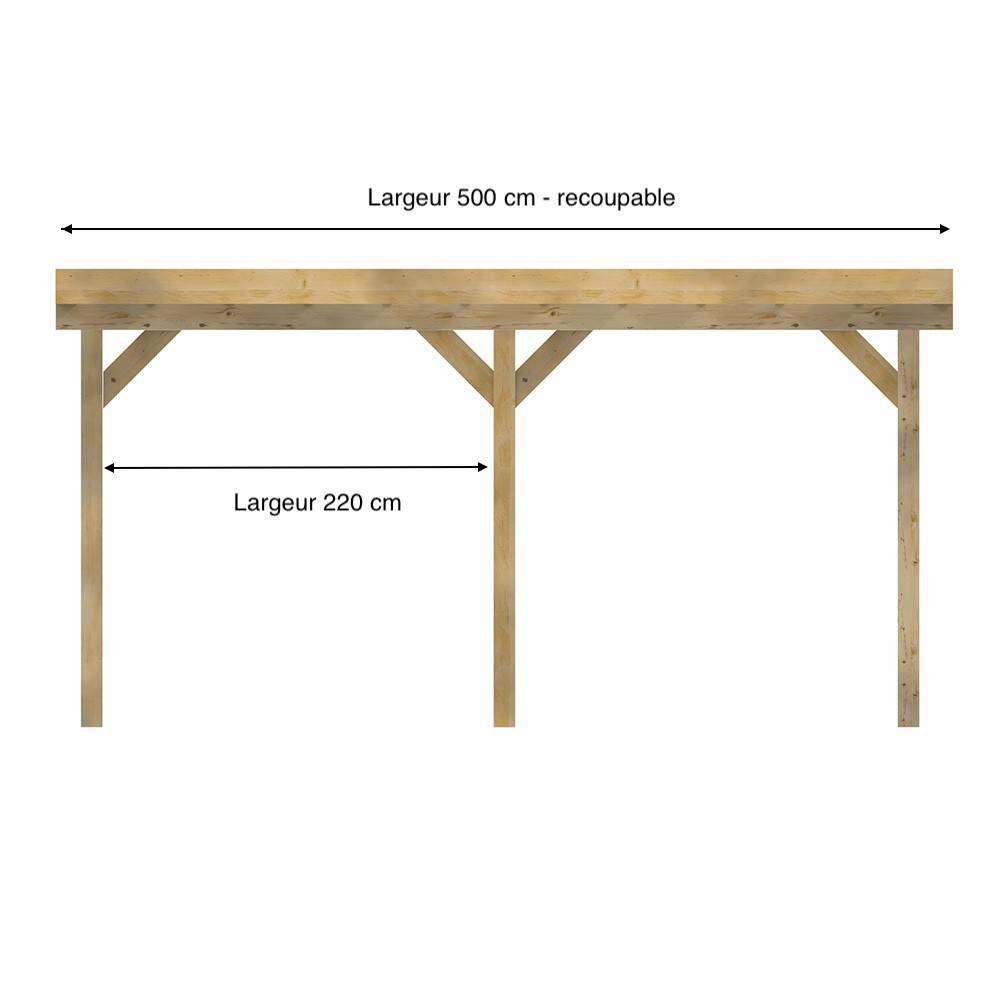 Structure Terrasse Bois Pilotis Autoportée en Kit - 5x4,20m - Solives + Poteaux - Sapin Traité Autoclave - Image 2