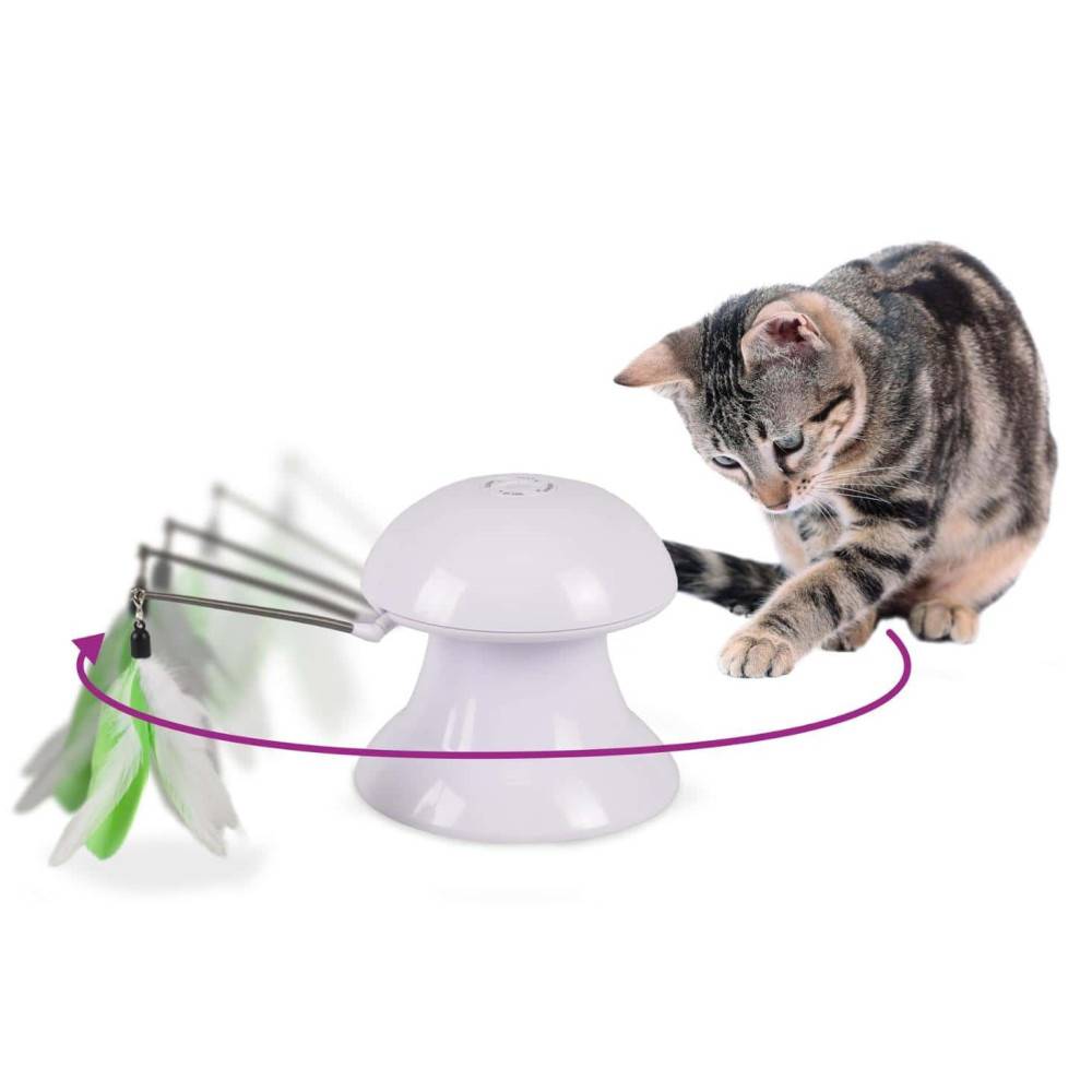 jeux 2 en 1 avec plume et pointeur lumineux pour chat. - Image 1