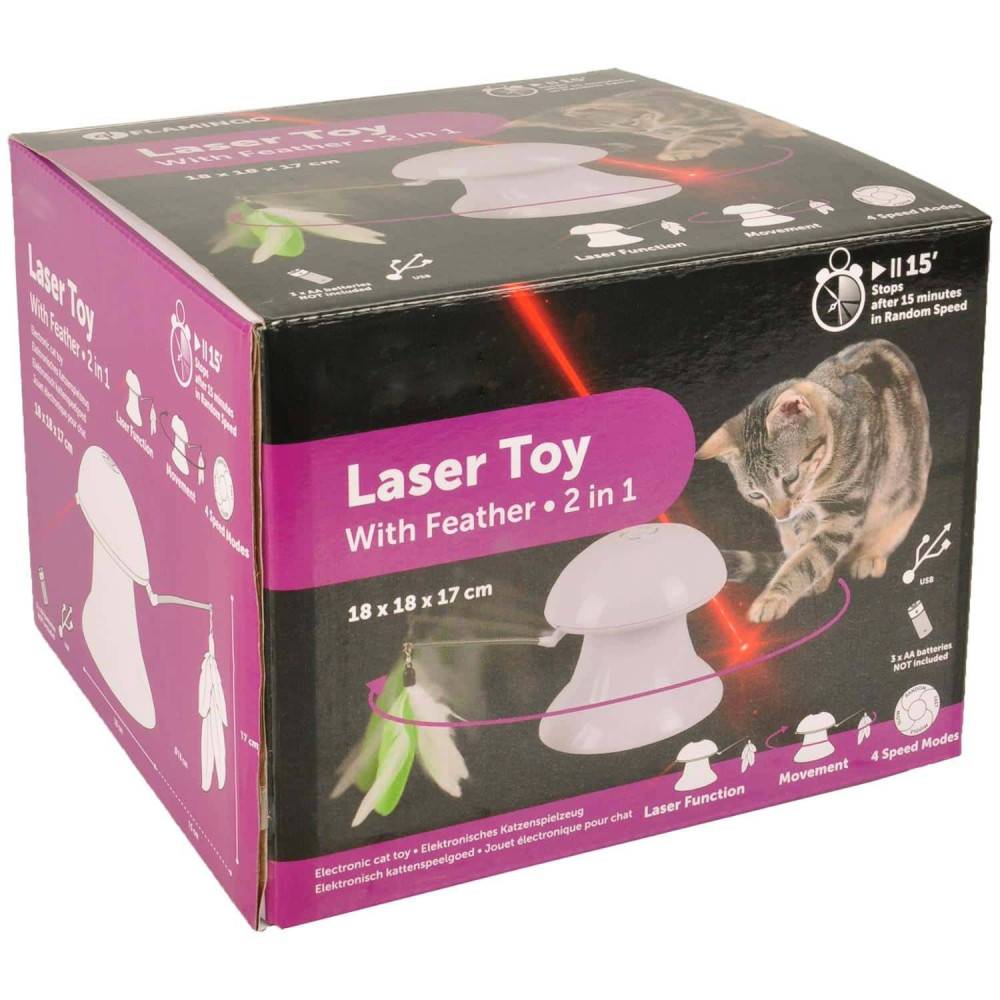 jeux 2 en 1 avec plume et pointeur lumineux pour chat. - Image 10