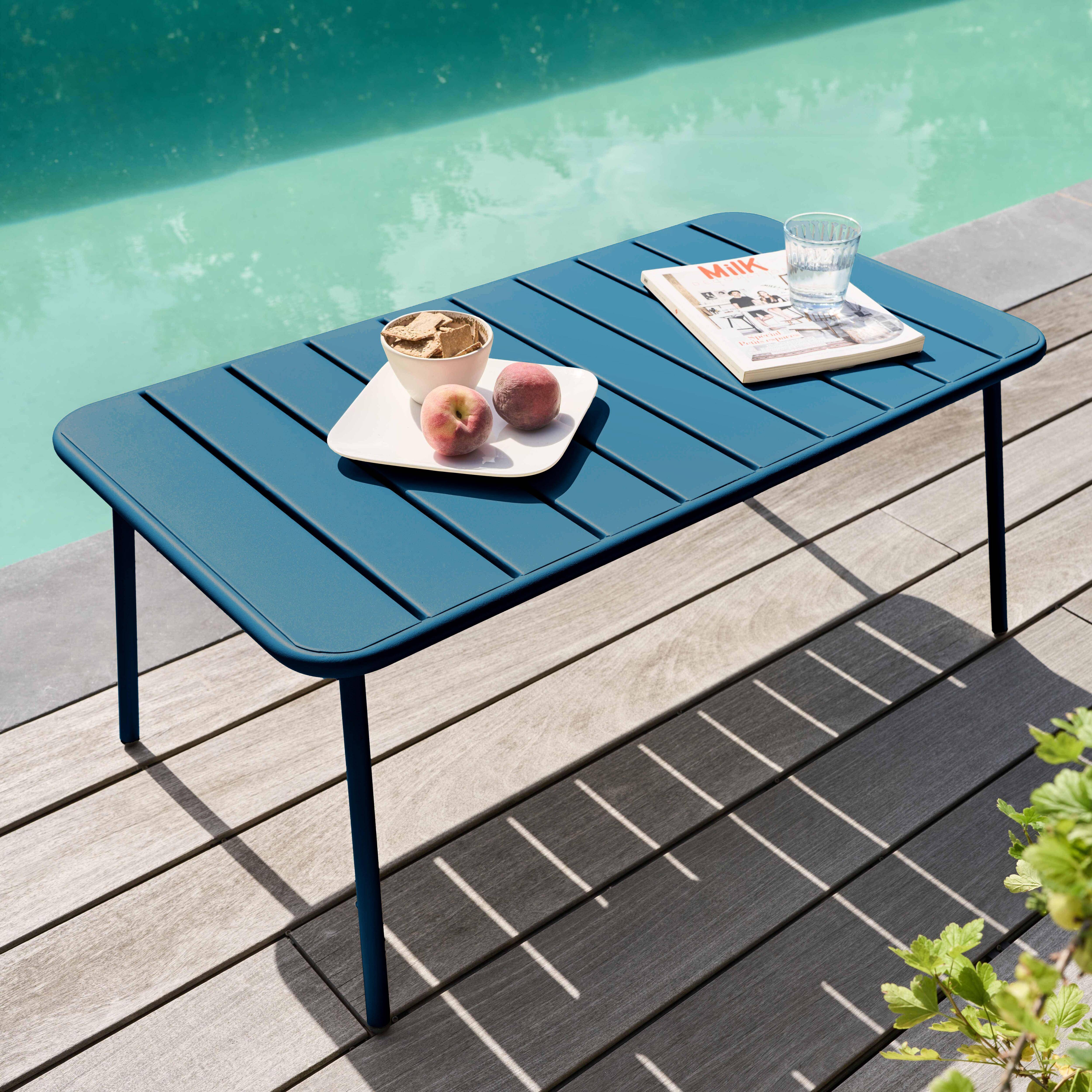 Oviala - Table basse de jardin acier bleu pacific Palavas - Oviala - Imagen 1