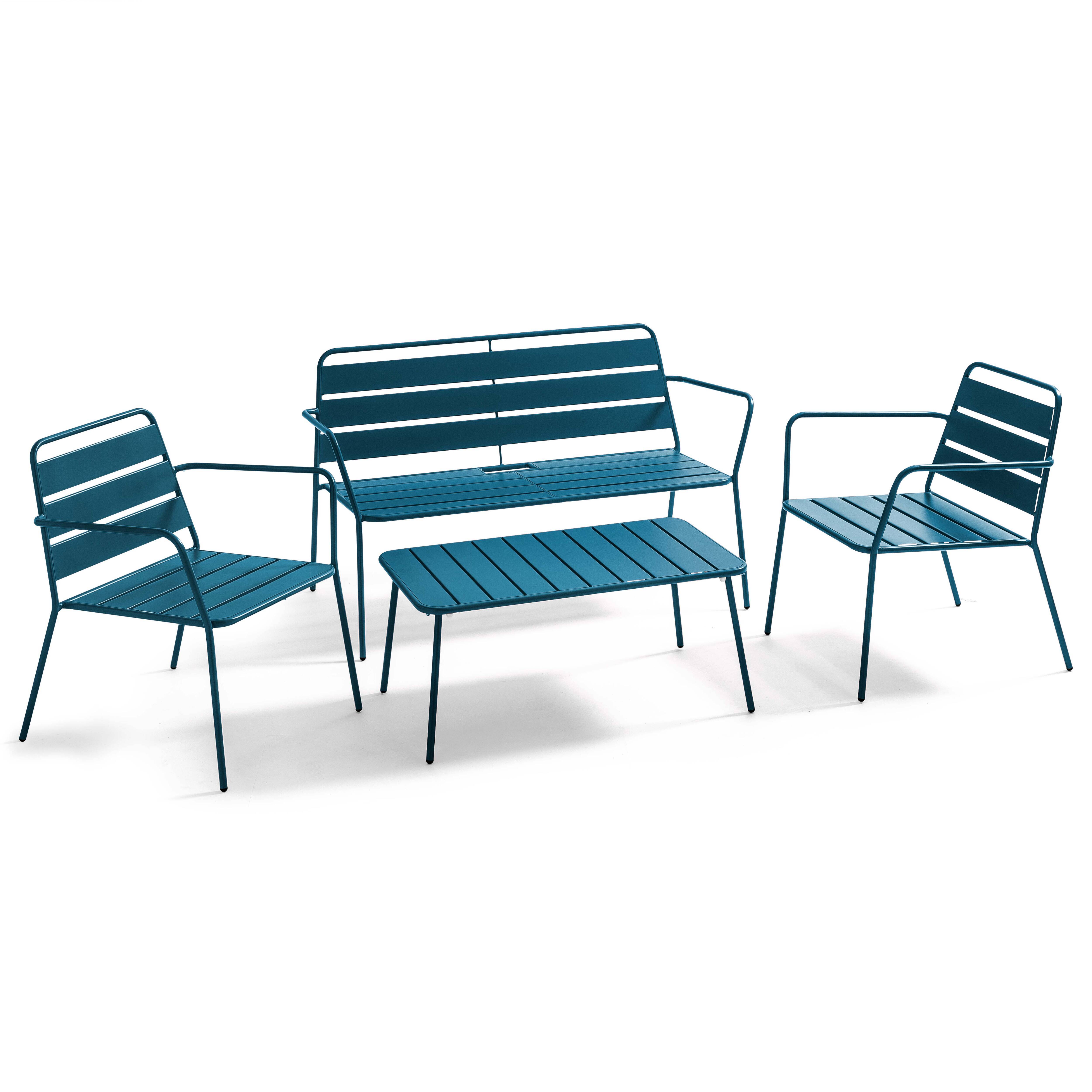 Oviala - Table basse de jardin acier bleu pacific Palavas - Oviala - Imagen 6