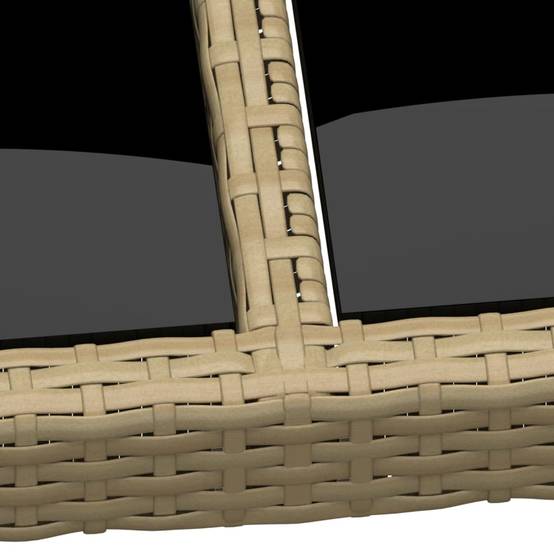 Table de Repas Extérieure 250x100 cm Beige en Résine Tressée et Plateau Verre, Idéale pour Grande Terrasse – ComfortXL Outdoor Living - Image 4