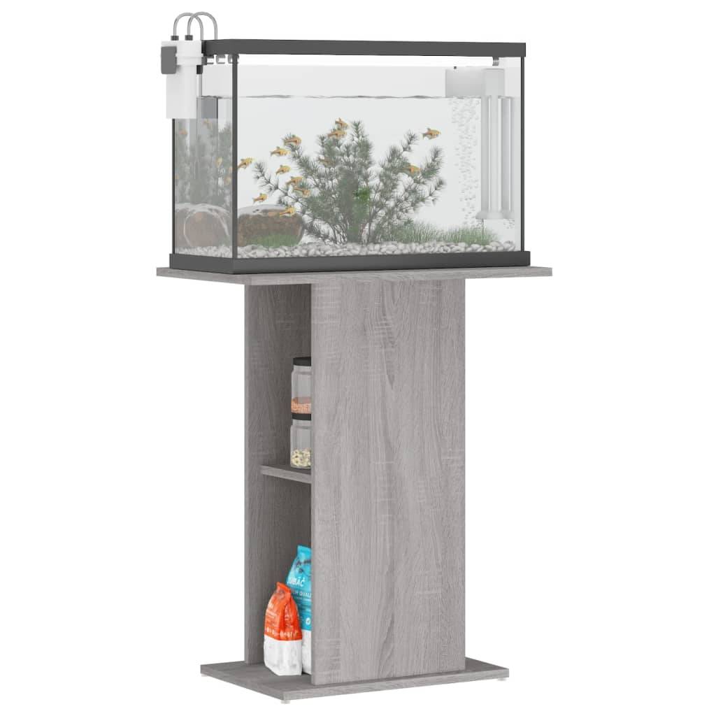 Meuble Aquarium Compact Bois avec Étagère Ouverte pour Bureau Sonoma Gris - ComfortXL Outdoor Living - Image 3