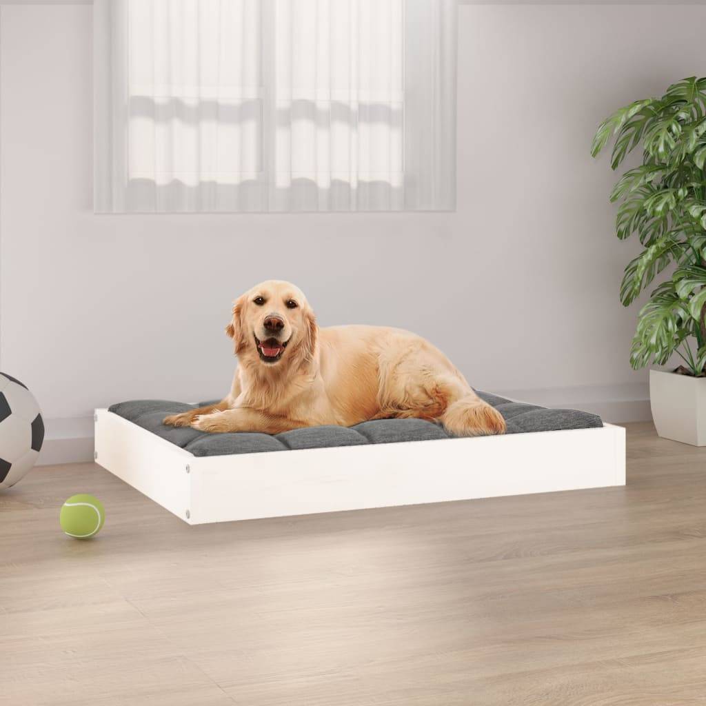 Vidaxl - Lit pour chien Blanc 71,5x54x9 cm Bois de pin solide vidaXL 820857 - Imagen 1