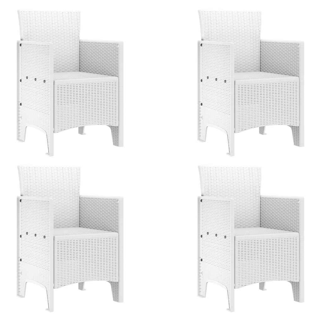 5 pcs Salon De Jardin - Mobilier D'extérieur Blanc Rattan Polt - Image 5