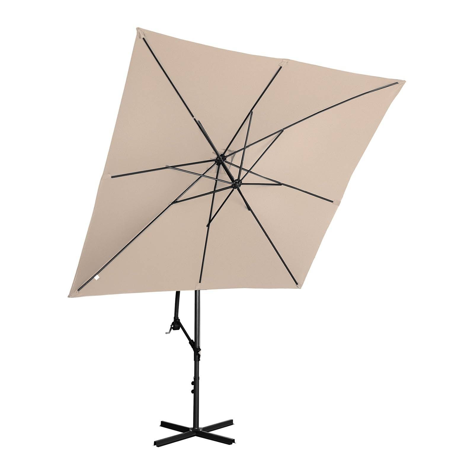 Parasol déporté rectangulaire 250 x 250 cm inclinable crème - Image 3