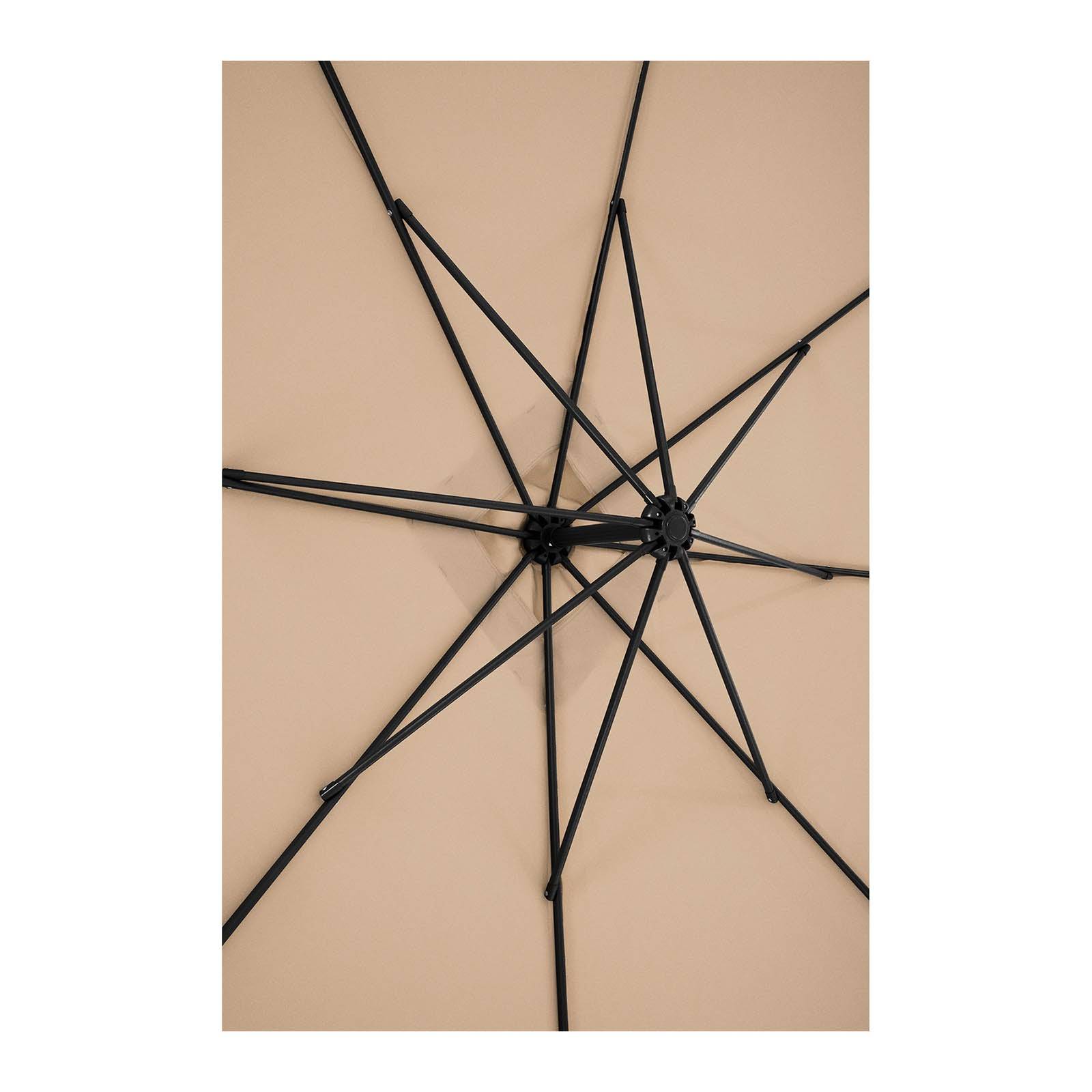 Parasol déporté rectangulaire 250 x 250 cm inclinable crème - Image 5