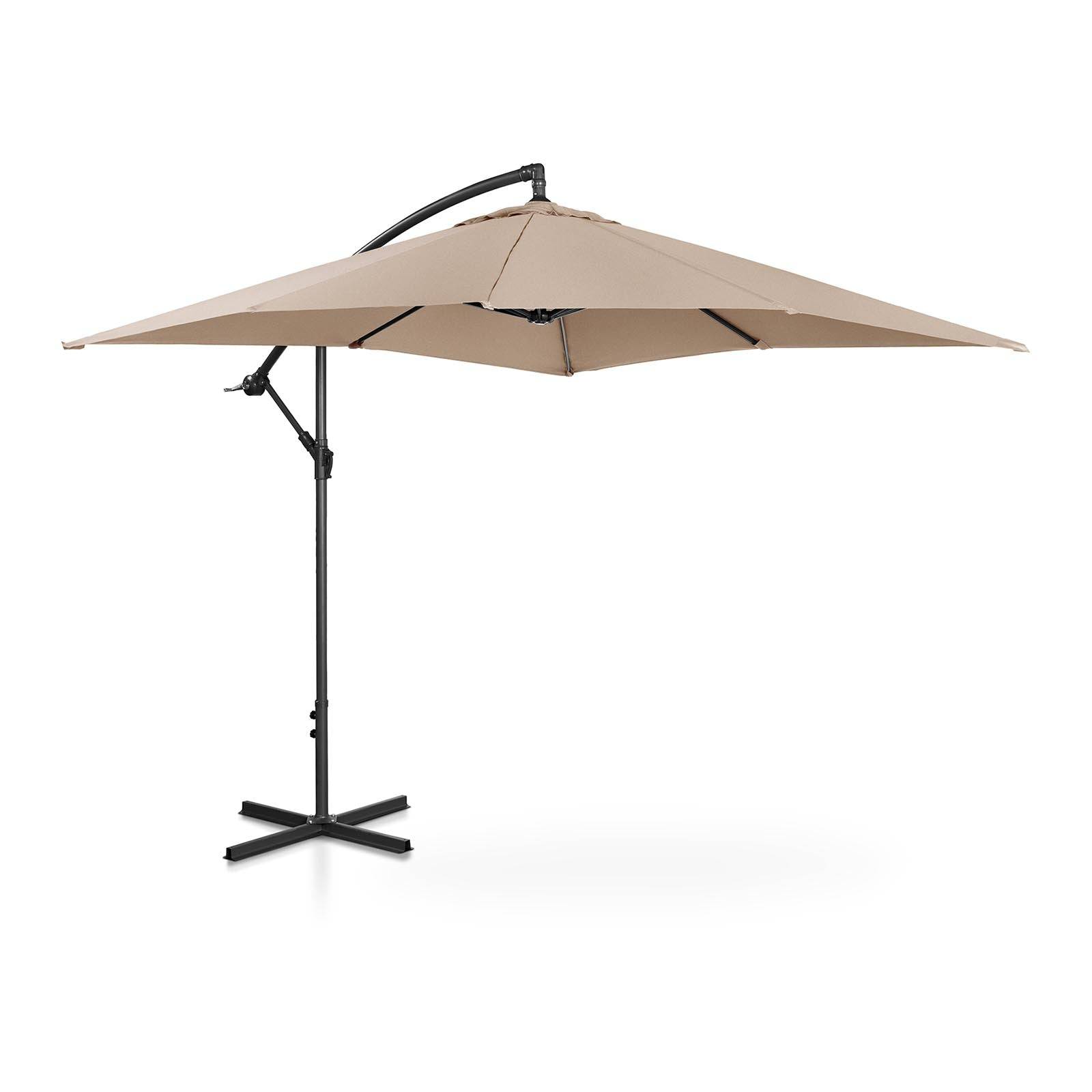 Parasol déporté rectangulaire 250 x 250 cm inclinable crème - Image 1
