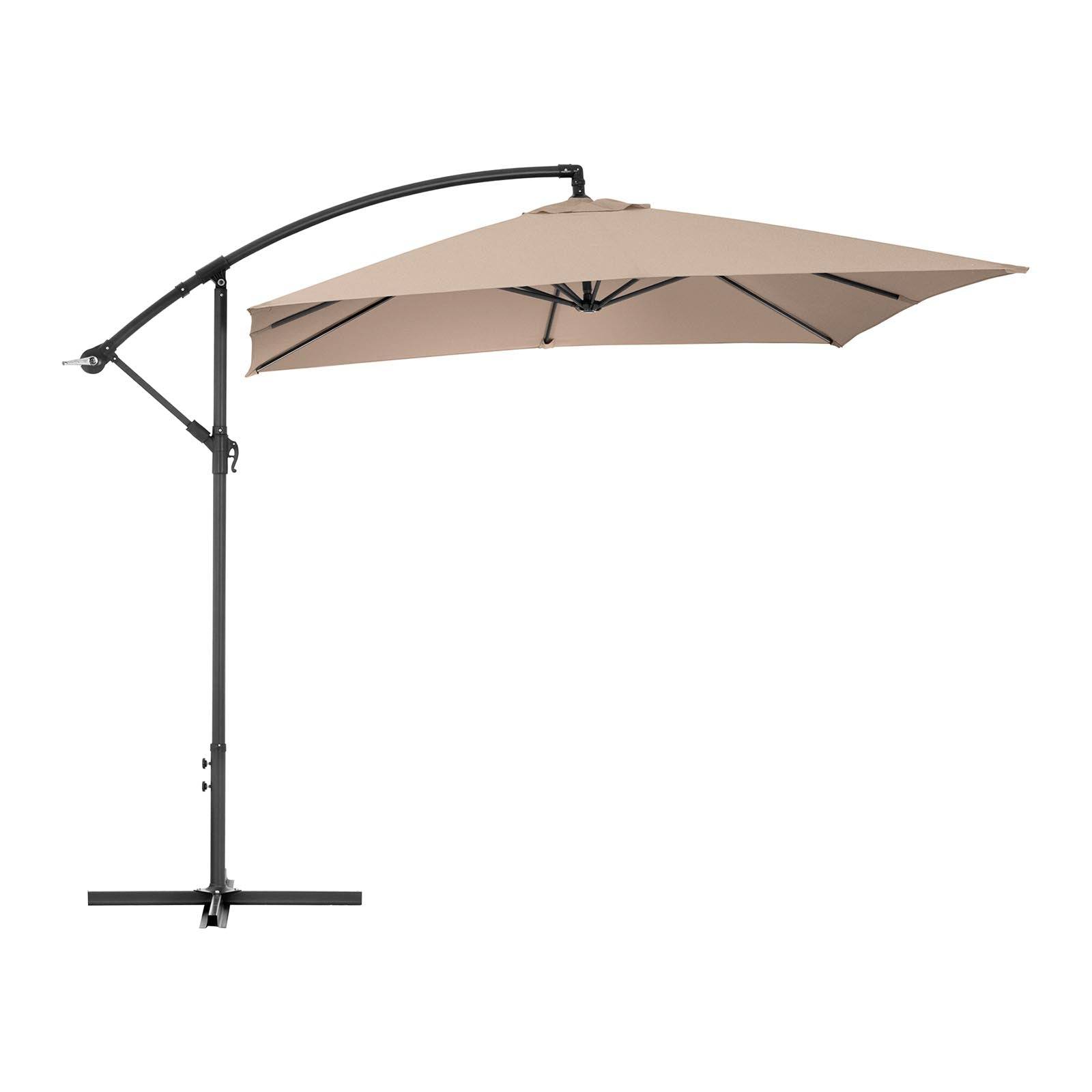 Parasol déporté rectangulaire 250 x 250 cm inclinable crème - Image 2