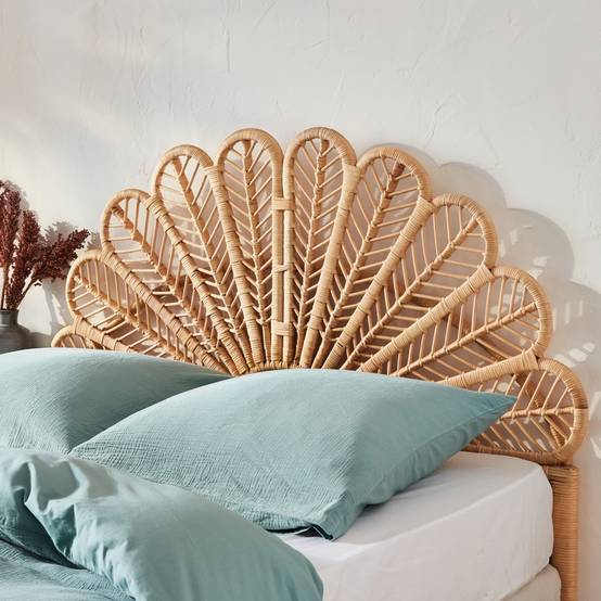 Tête de lit en rotin naturel L 140 x P6 x H115cm | sweeek - Image 1