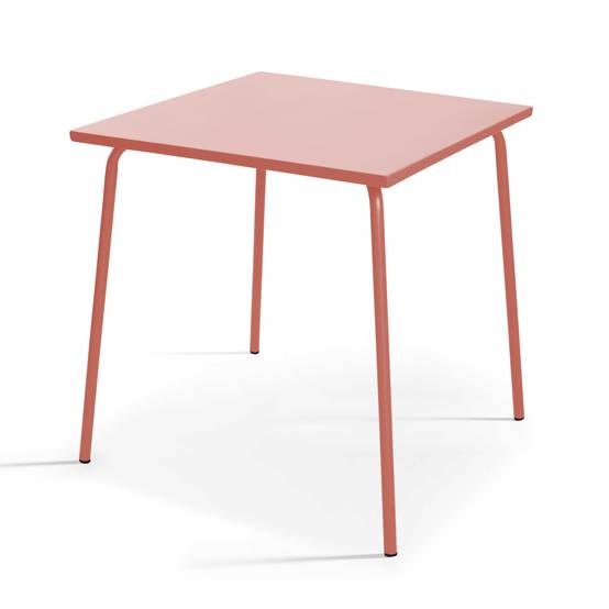Oviala - Ensemble table de jardin carrée et 2 fauteuils acier argile Palavas - Oviala - Imagen 6