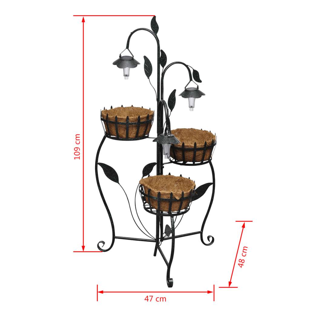 Helloshop26 - Panier à fleurs suspendu en fibre de coco avec LED solaire - Imagen 6