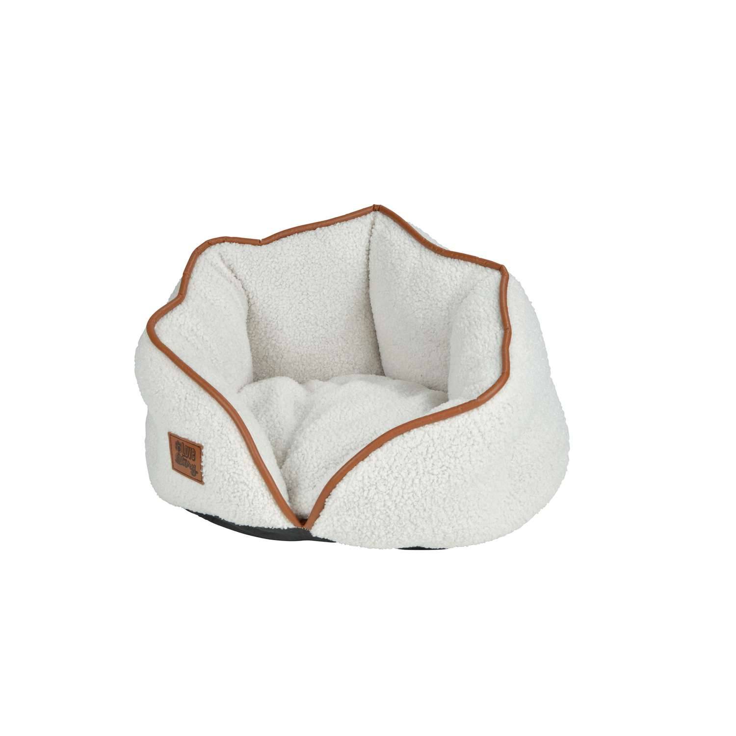 Love Story - Panier Pattenrond en laine bouclée pour chat et chien - Ecru - Love Story - Image 1